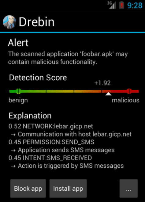 DREBIN Android app detects 94 percent of mobile malware