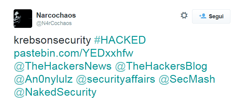 Brian Krebs Hacked … the big hoax