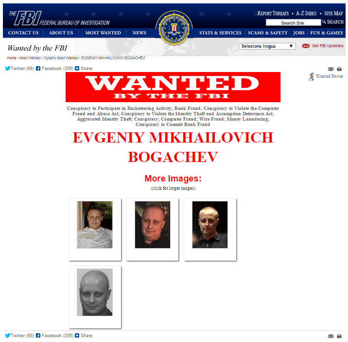 A $ 3million reward on kingpin behind the GameOver Zeus botnet
