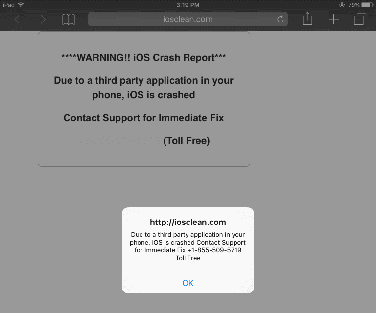 iOS crash warnings scam targeted iPhone and iPad users in US and UK