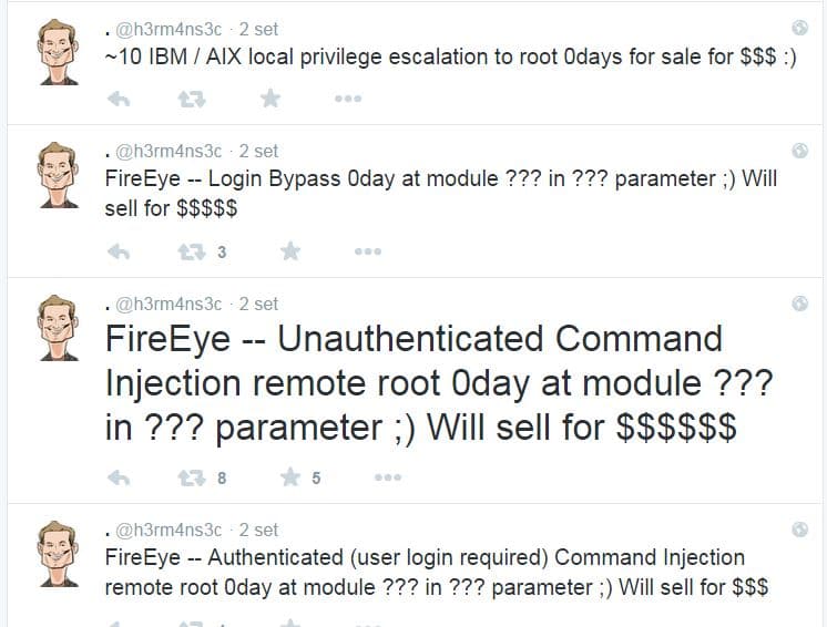 Researcher disclosed 0day flaw in FireEye and offers others for sale