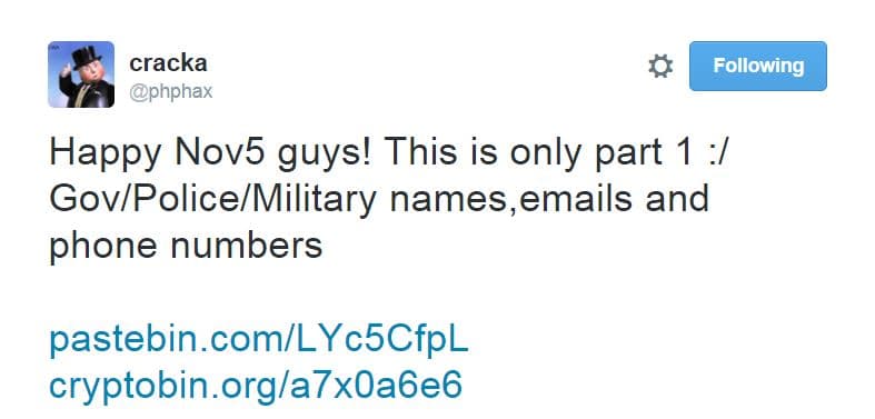 Two alleged members of Crackas With Attitude group arrested for hacking US Gov Officials