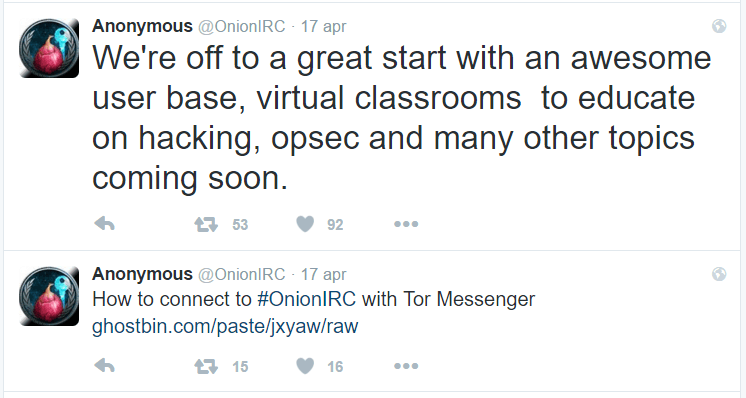 Anonymous presented OnionIRC, a chat service in the Dark Web