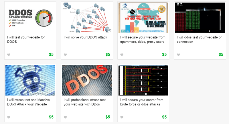 Cheap DDoS for Hire services discovered on a Freelancer-finding site