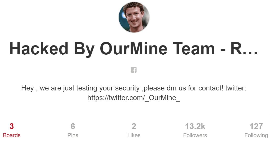 Mark Zuckerberg hacked by the hacking crew OurMine Team