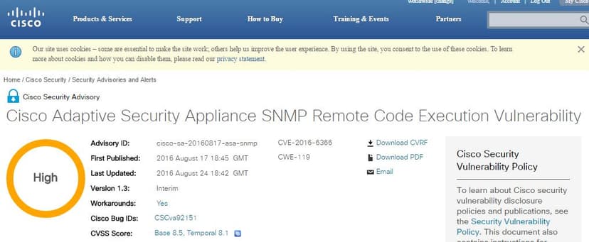 Cisco Updates ASA Software to fix the Equation Group’s EXTRABACON exploit