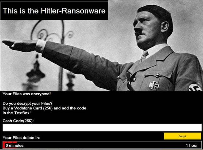 Hitler ransomware just deletes files instead encrypt them