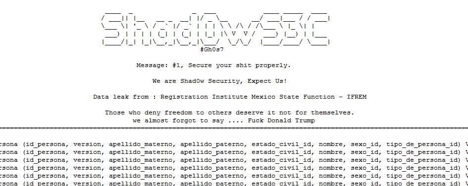 Registral Function of the State Mexico (FREM) hacked. Shad0wS3C is back