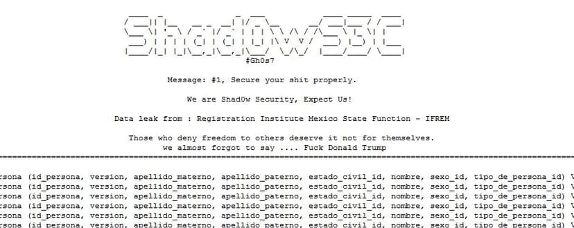 Registral Function of the State Mexico (FREM) hacked. Shad0wS3C is back