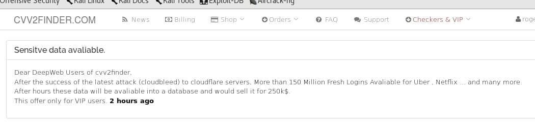 Carder forum claims 150 million logins for sale from CloudBleed case