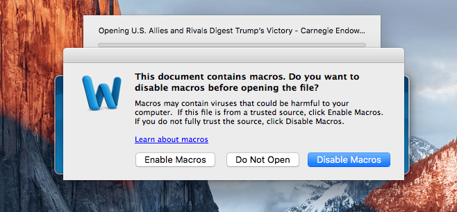Word documents laced with malicious macros used to hack Apple Mac systems