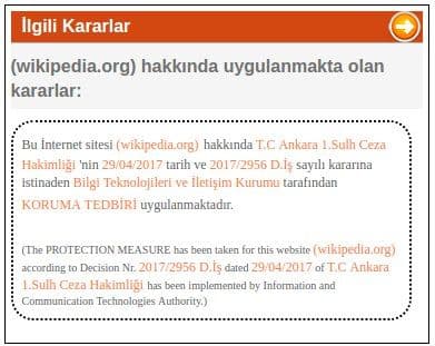 Turkey banned Wikipedia because its content web contents that represents a threat to national security