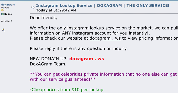 6 Million Celebrities Instagram High-Profiles Data available for sale on DoxaGram