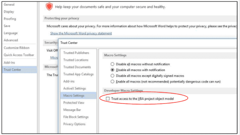 Self-Replicating Malware exploits MS Office Built-In feature
