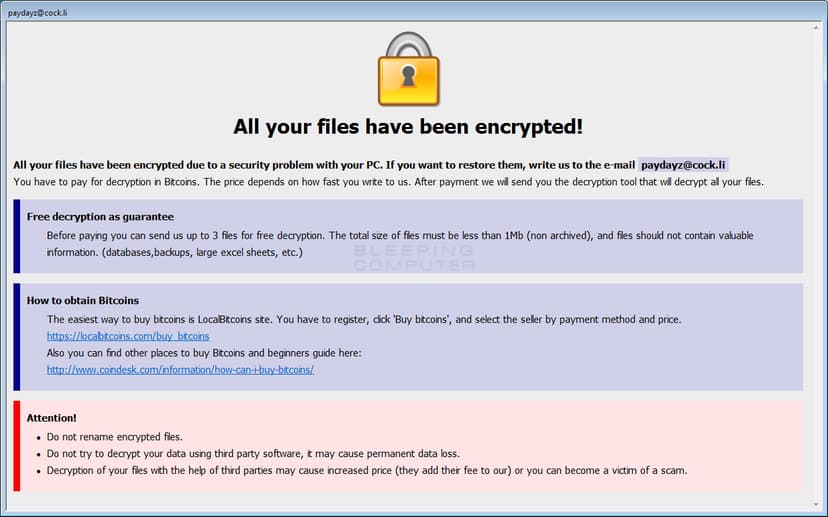 Experts discovered a new variant of Shadow BTCware Ransomware Variant