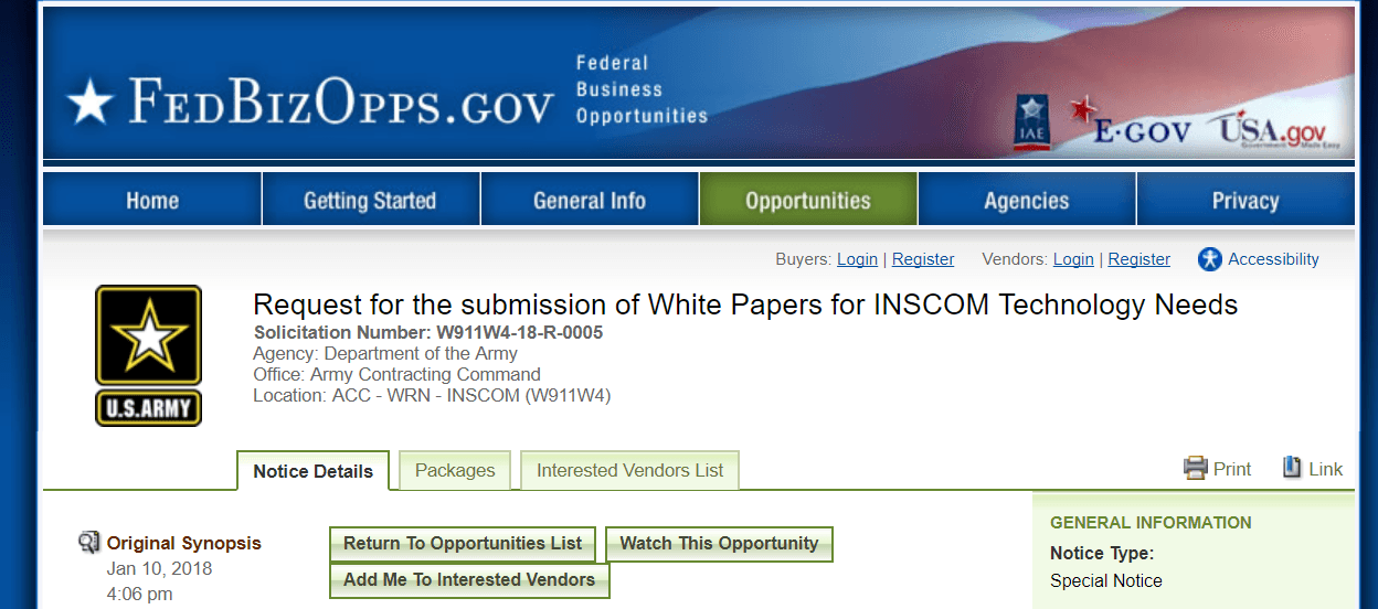 Is the INSCOM (U.S. Army Intelligence & Security Command) working on a PSYOPS software?