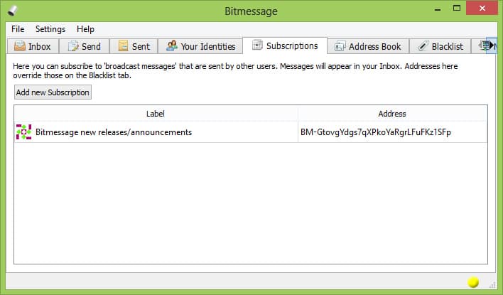 bitmessage app