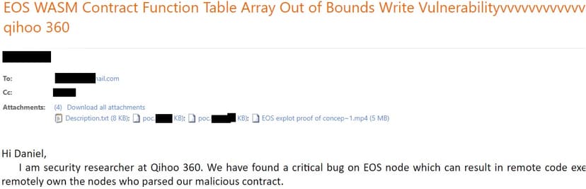 EOS Node Remote Code Execution Vulnerability — EOS WASM Contract Function Table Array Out of Bounds