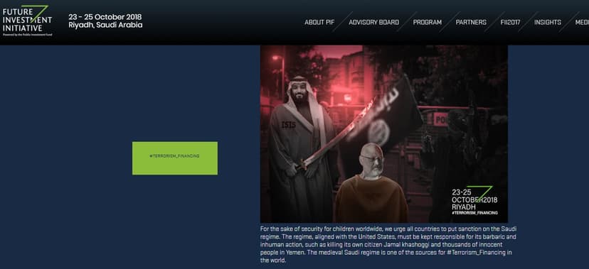 Saudi Future Investment Initiative website defaced by the hackers