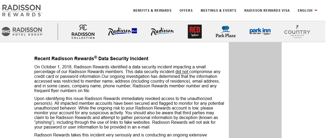 Radisson Rewards-breach