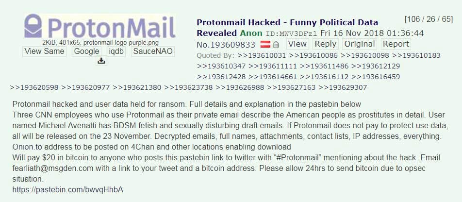 protonmail hacked