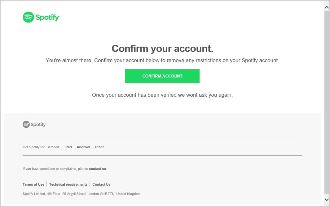 spotify phishing