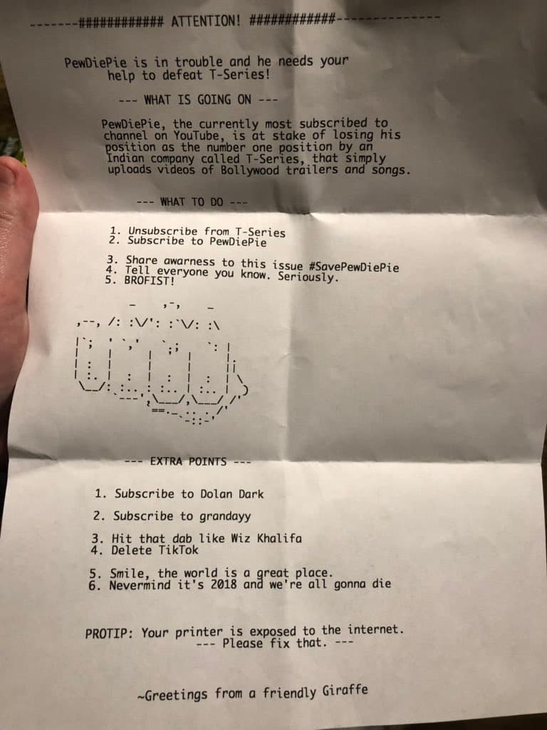 hacked printers