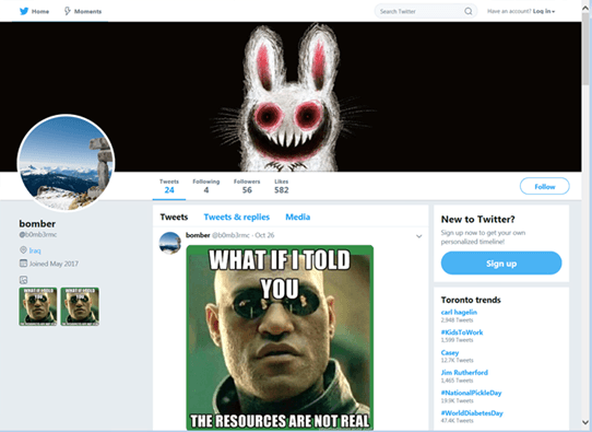 Malware controlled through commands hidden in memes posted on Twitter