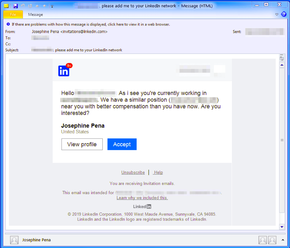 LinkedIn phishing