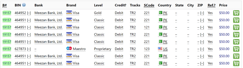 70000 Pakistani banks’ cards with PINs go on sale on the dark web.