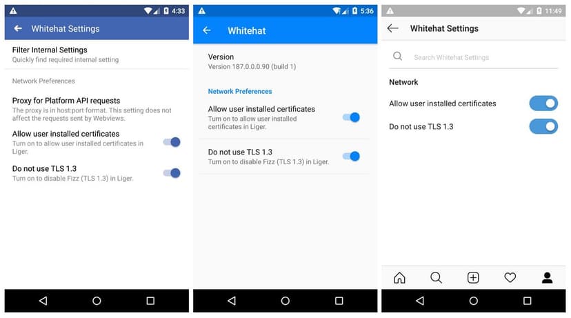 Whitehat settings allow white hat hackers to Test Facebook mobile apps