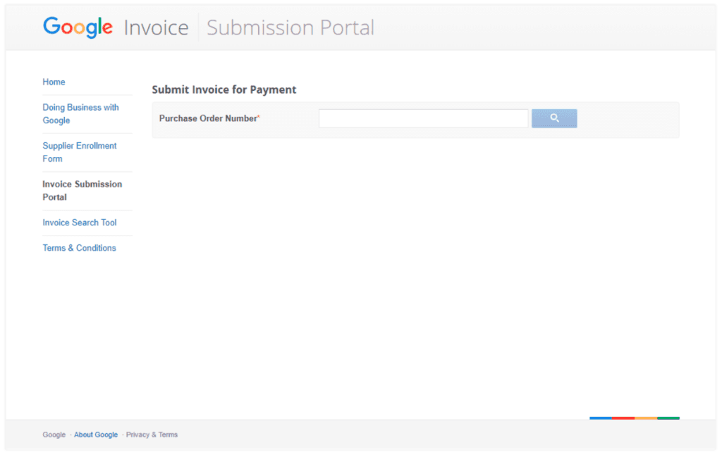 Google xss Invoice Submission Portal