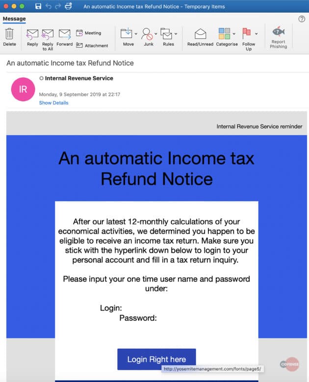 Amadey IRS phishing
