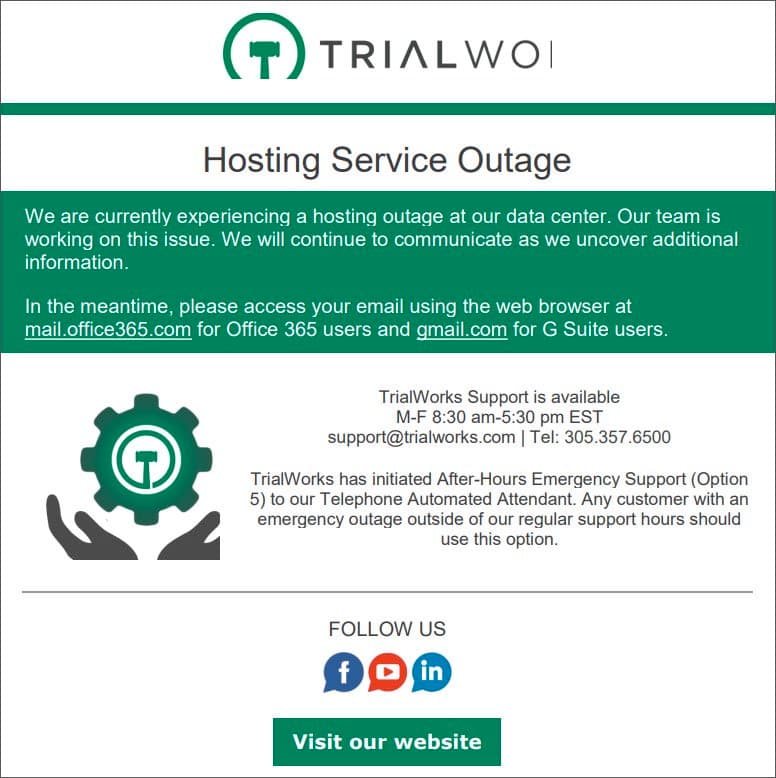 Ransomware hit TrialWorks, law firms and lawyers were not able to access court documents