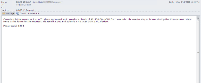 Zeus Sphinx spam campaign attempt to exploit Coronavirus outbreak