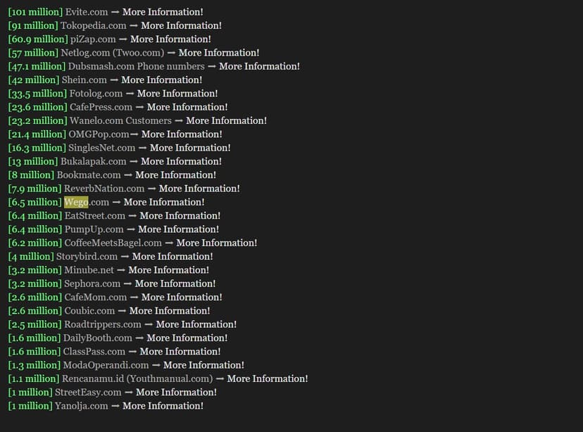 Threat actors are offering for sale 550 million stolen user records