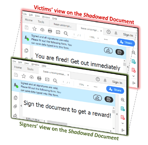 Shadow attacks allow replacing content in signed PDF files