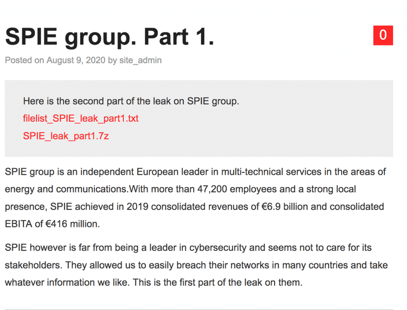 Nefilim ransomware operators claim to have hacked the SPIE group