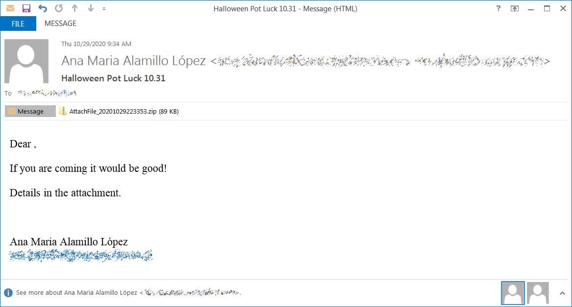 Emotet Spam Hallowen spam-email