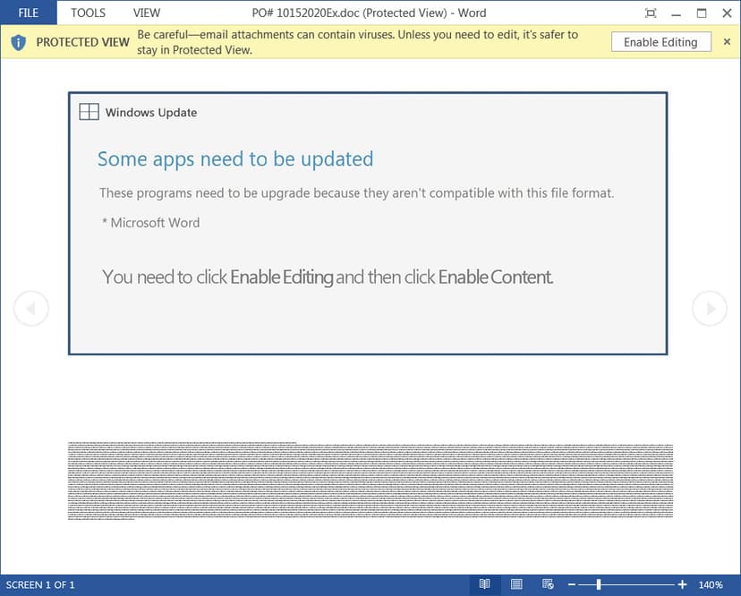 New Emotet campaign uses a new ‘Windows Update’ attachment