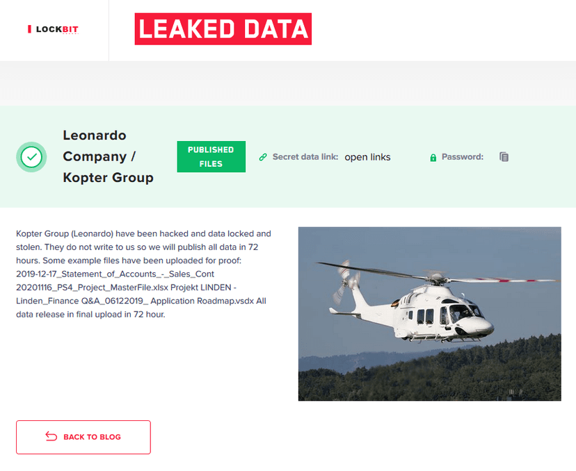 LockBit Ransomware operators hit Swiss helicopter maker Kopter