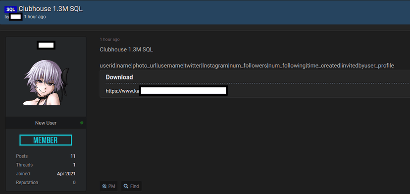Personal data of 1.3 million Clubhouse users leaked online