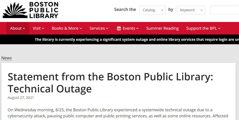 Boston Public Library discloses cyberattack
