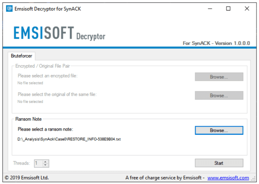 Emsisoft releases free SynAck ransomware decryptor