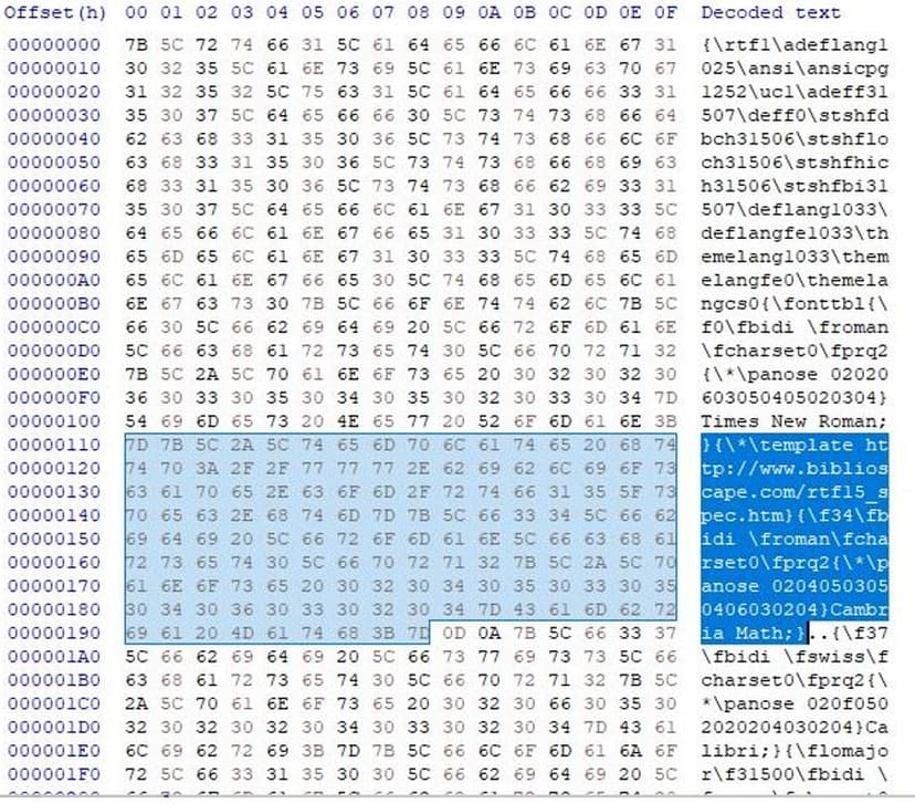 New RTF Template Inject technique used by APT groups in recent attacks