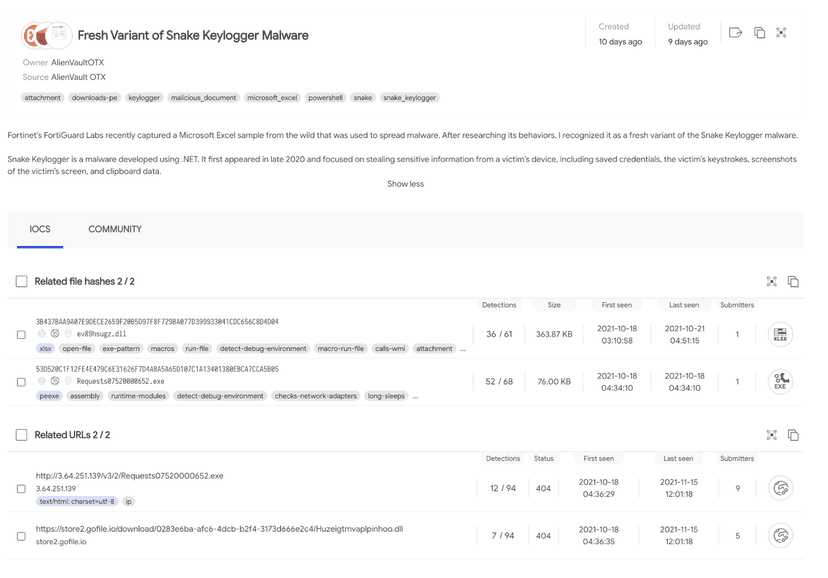 VirusTotal Collections allows enhancing the sharing of Indicators of Compromise (IoCs)
