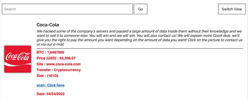 Stormous ransomware gang claims to have hacked Coca-Cola