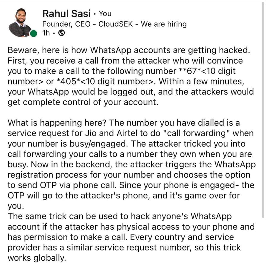 WhatsApp hack
