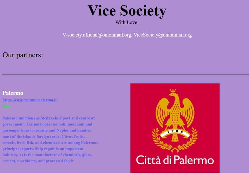 Vice Society ransomware gang adds the Italian City of Palermo to its data leak site